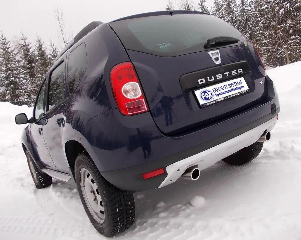 Günstig Fox Auspuff Sportauspuff Duplex Sportendschalldämpfer für Dacia Duster 4x4 1.5l