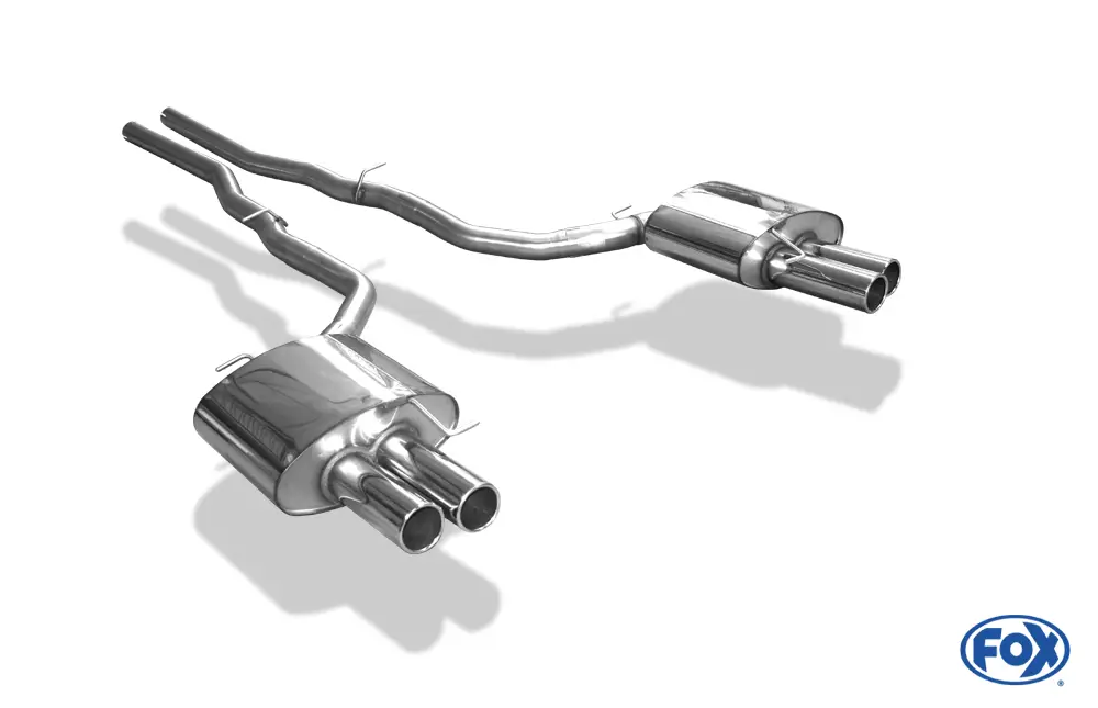 Billig Fox Auspuff Sportauspuff Duplex Sportendschalldämpfer für BMW F10/F11 525d 3.0 D