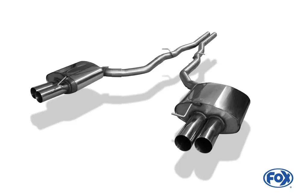 Fox Auspuff Sportauspuff Duplex Sportendschalldämpfer für BMW F10 525d 3.0l D Echt