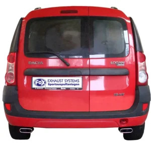 Begrenztes Angebot Fox Duplex Auspuff Sportauspuff Komplettanlage für Dacia Logan Kombi 1,4l 55kW