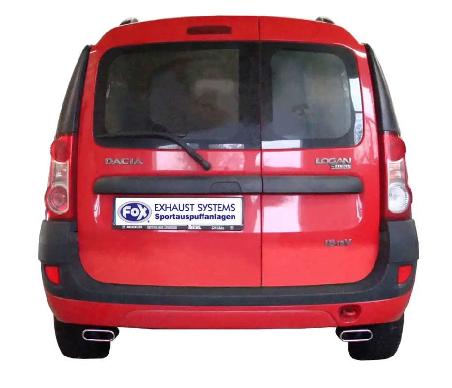Begrenztes Angebot Fox Duplex Auspuff Sportauspuff Komplettanlage für Dacia Logan Kombi 1,4l 55kW