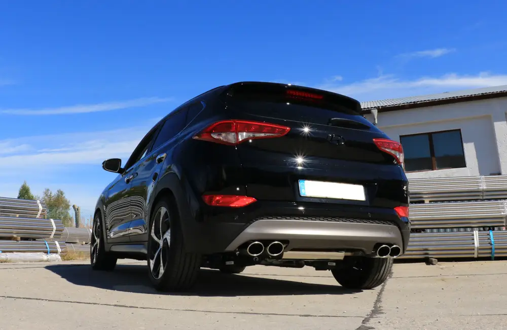 Nur Für Kurze Zeit Fox Duplex Auspuff Sportauspuff Komplettanlage für Hyundai Tucson 4x2 + 4x4 TLE