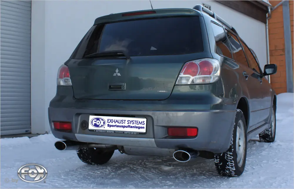 Echt Fox Duplex Auspuff Sportauspuff Komplettanlage für Mitsubishi Outlander I CU 2,0
