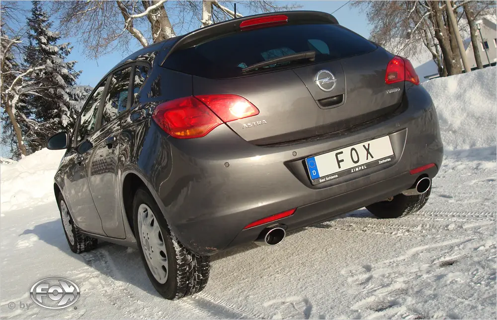 Fox Duplex Auspuff Sportauspuff Sportendschalldämpfer für Opel Astra J Limo 1.4l Markenprodukt