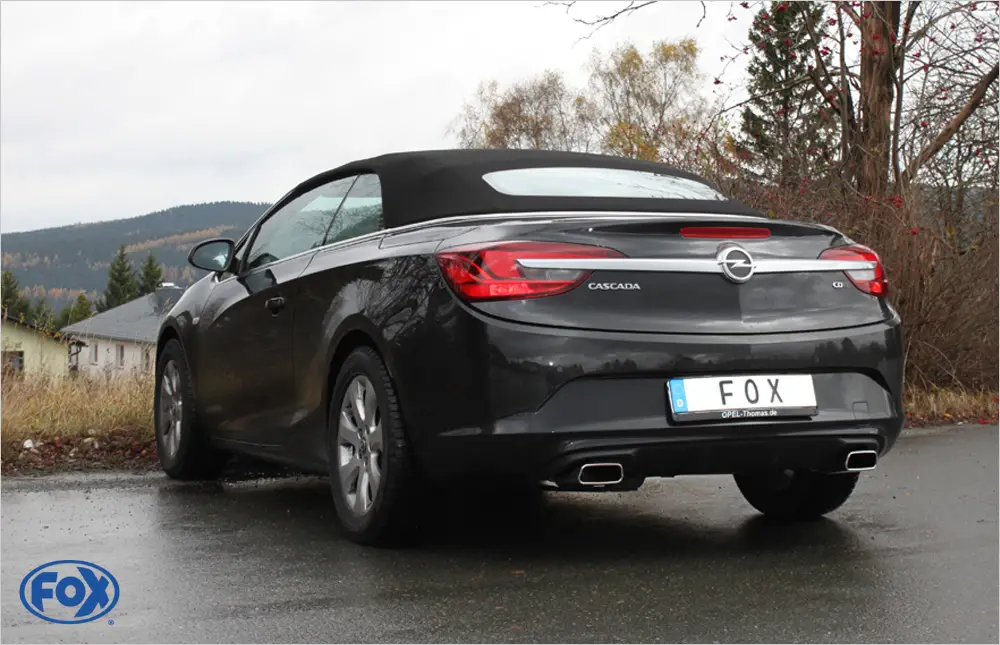 Abverkauf Fox Duplex Auspuff Sportauspuff Komplettanlage für Opel Cascada 1,4 88/103kW 1,6