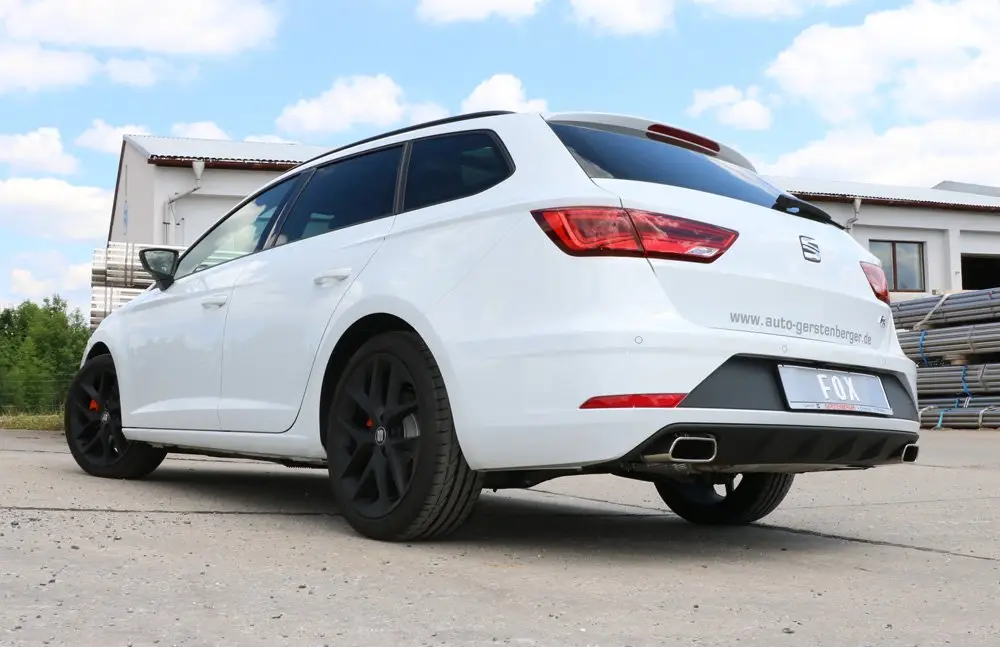 Geprüft Fox Duplex Auspuff Sportauspuff Sportendschalldämpfer für Seat Leon ST 5F 1.4l
