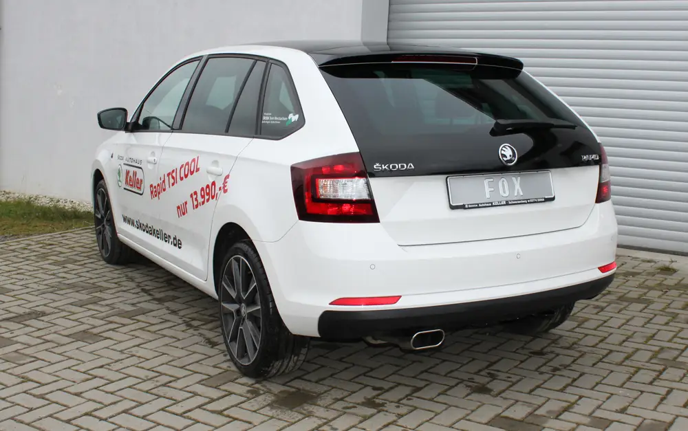 Fox Auspuff Sportauspuff Komplettanlage für Skoda Rapid Spaceback 1.4 90kW 1.4l Solange Der Vorrat Reicht