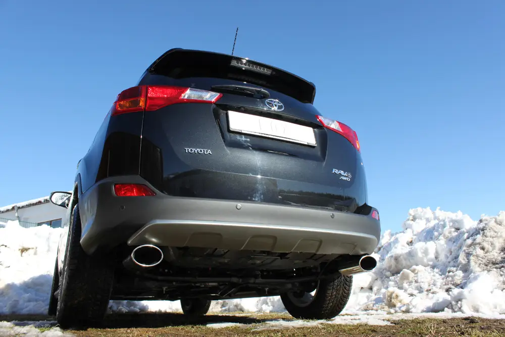 Günstig Fox Duplex Auspuff Sportauspuff Endrohrsystem für Toyota RAV 4 IV 2.2l D 110kW