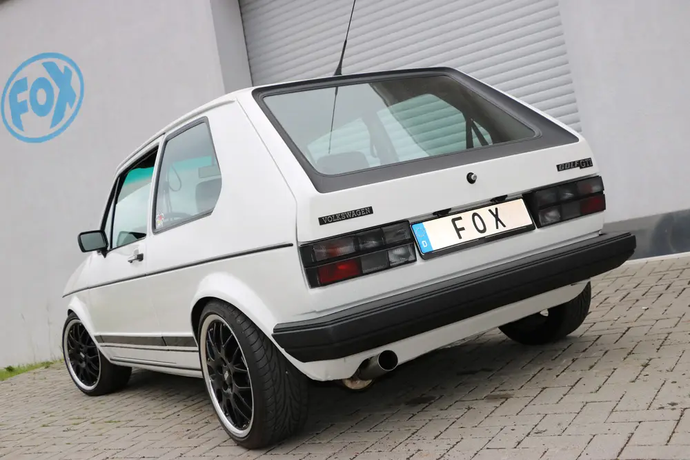 Fox Auspuff Sportauspuff Sportendschalldämpfer für VW Golf I 1.8l 82kW 1983-1992 Garantierte Lieferung