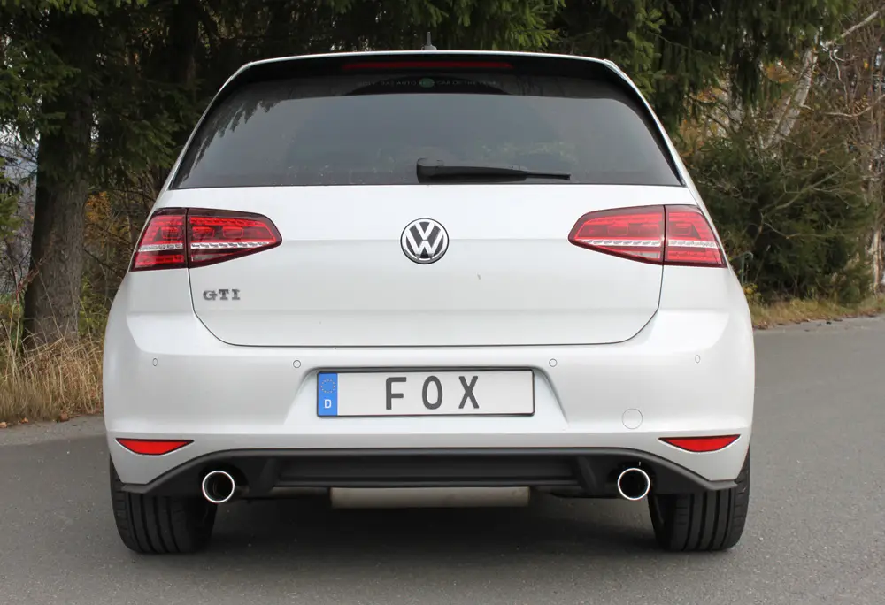 Fox Duplex Auspuff Sportauspuff Sportendschalldämpfer für VW Golf VII GTI 2.0l Direkt Vom Hersteller