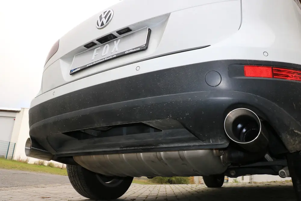 Preisreduziert Fox Duplex Endrohrpaar für VW Touareg 7P 3.0l TDI 150/165/176/180kW ab 2010