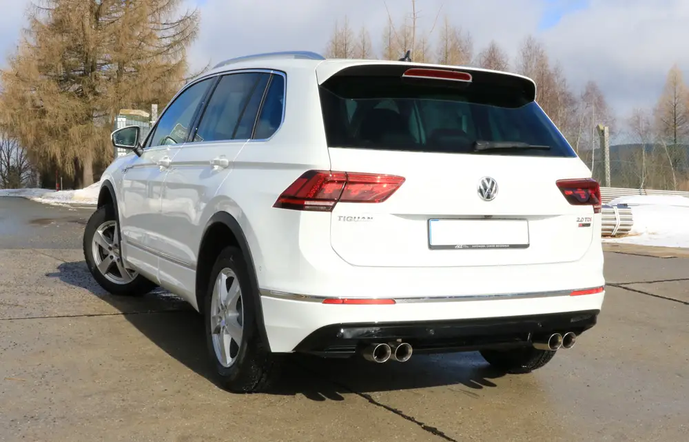 Fox Duplex Auspuff Sportauspuff Sportendschalldämpfer für VW Tiguan II 4motion Nur Für Kurze Zeit