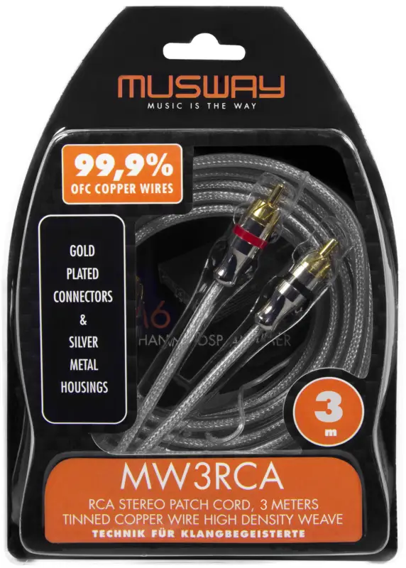 Geprüft MUSWAY Cinchkabel 3 m MW3RCA Cinchkabel