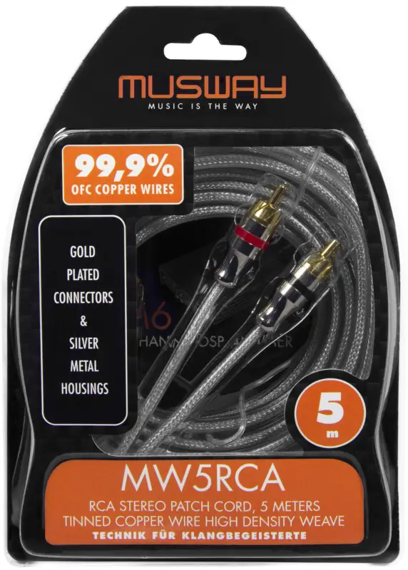 MUSWAY Cinchkabel 5 m MW5RCA Cinchkabel Preis Gesenkt