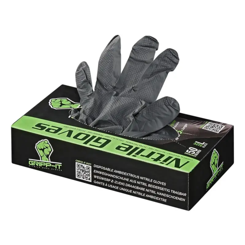 Top-Seller Nitril Einweghandschuhe Einweg-Handschuhe Einmalhandschuhe Gripp-IT Gr.L schwarz.