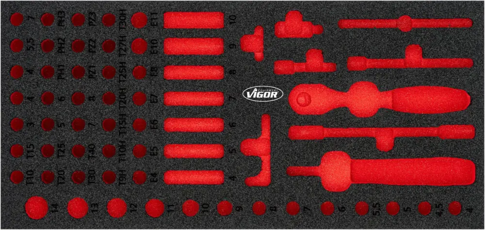VIGOR Weichschaumeinlage leer V4971N-L L x B x H: 393 mm x 188 mm x 35 mm Markenprodukt