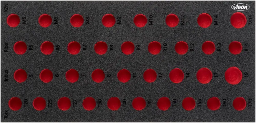 Rabatt VIGOR Weichschaumeinlage leer V5099-L L x B x H: 393 mm x 188 mm x 35 mm