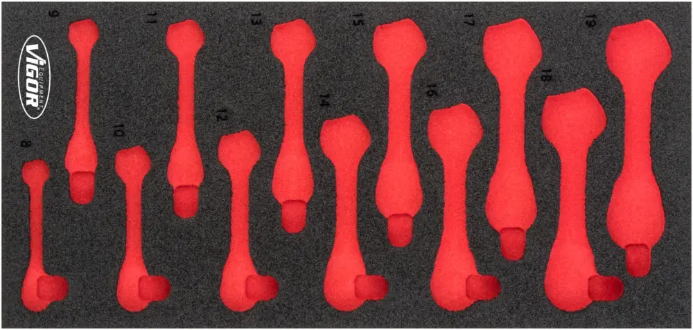 VIGOR Weichschaumeinlage leer V5075-L L x B x H: 393 mm x 188 mm x 35 mm Zertifiziert