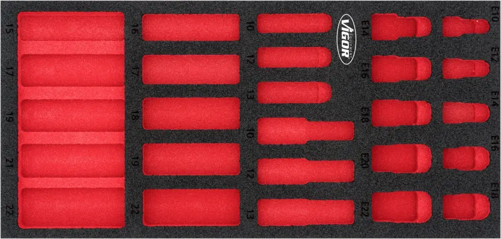 Direktkauf VIGOR Weichschaumeinlage leer V7323-L L x B x H: 393 mm x 188 mm x 35 mm