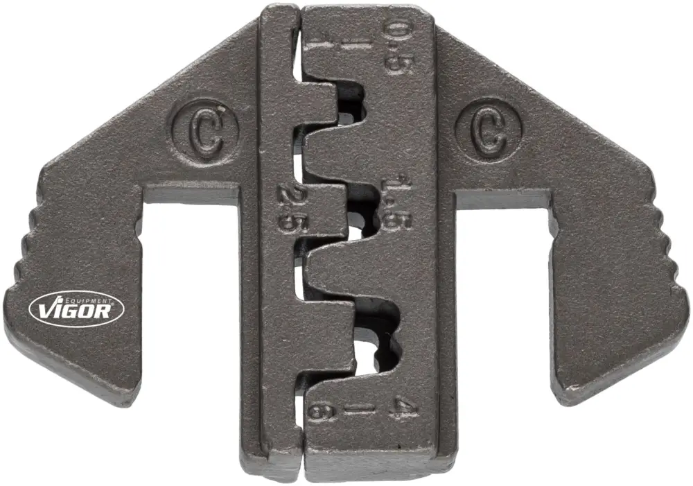 Geprüft VIGOR Crimp-Einsatz C: für offene unisolierte Kabelschuhe von 0,5 – 6,0 mm