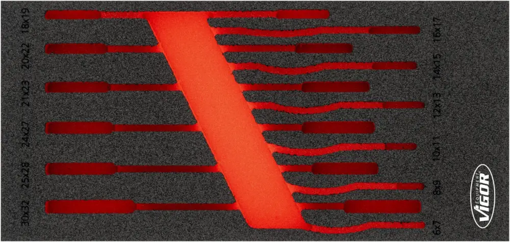 Finale Aktion VIGOR Weichschaumeinlage leer V6721N-L L x B x H: 393 mm x 188 mm x 35 mm