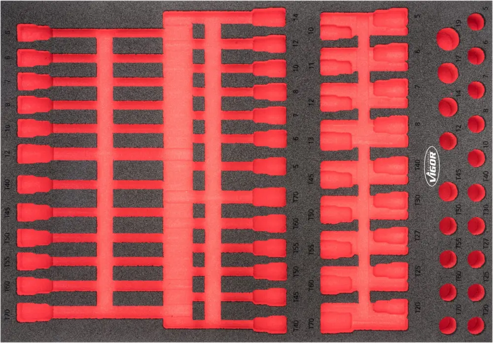 VIGOR Weichschaumeinlage leer V6809-L L x B x H: 563 mm x 393 mm x 35 mm Geprüft