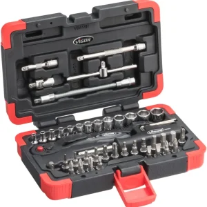 Neue Ware VIGOR Steckschlüssel Satz V2414N 1/4" Außen Sechskant Profil, T Profil, Innen
