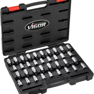 Sonderaktion VIGOR Schraubendrehereinsatz Satz V2496 1/2" T Profil, Innen Keilprofil
