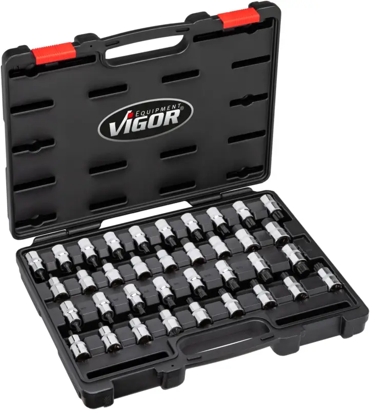 Sonderaktion VIGOR Schraubendrehereinsatz Satz V2496 1/2" T Profil, Innen Keilprofil