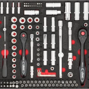 Sonderangebot VIGOR Steckschlüssel Werkzeug Satz V4188 1/4" 3/8" 1/2" 1/4" E Profil 172-teilig