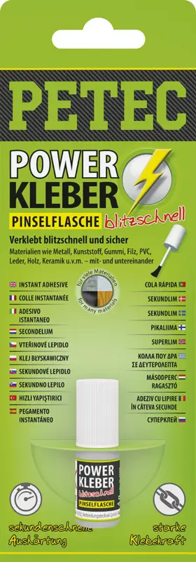 Abverkauf Petec Sekundenkleber Power Kleber blitzschnell Sekundenklebstoff 4g 93404