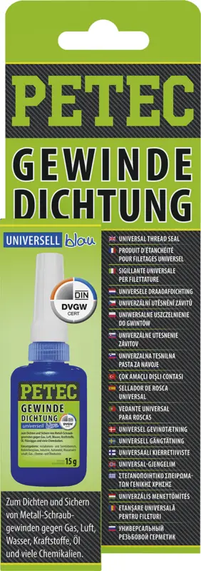 Begrenztes Angebot Petec Gewindedichtung blau Gewindedichtmittel Flüssigdichtung Kleber 15g 97216