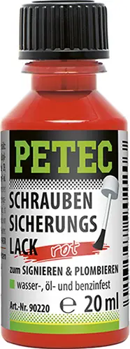 Super-Preis Petec Schraubensicherungslack Schraubenlack rot 20ml 90220