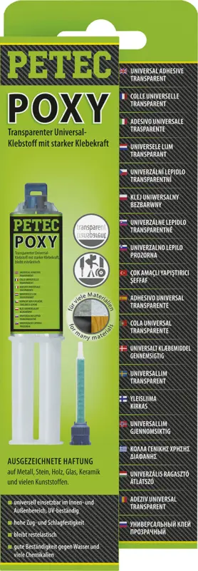 Bestseller Petec Epoxy-Klebstoff Poxy transparenter 2K Universal-Klebstoff 24ml 98425
