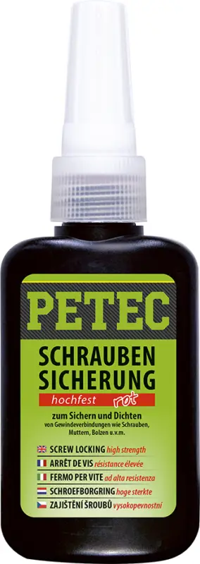 Nur Heute Petec Schraubensicherung hochfest rot Schraubenkleber Flasche 50g