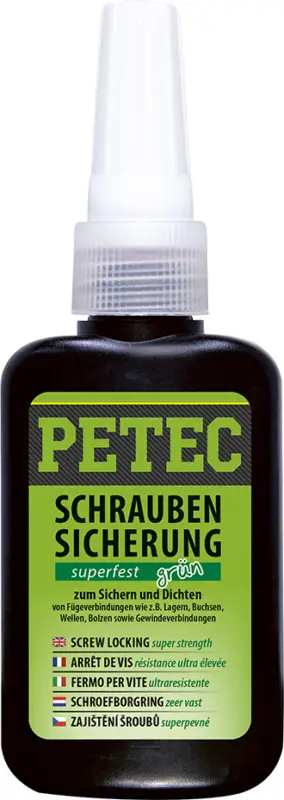 Petec Schraubensicherung superfest grün Schraubenkleber Flasche 50g Top-Preis