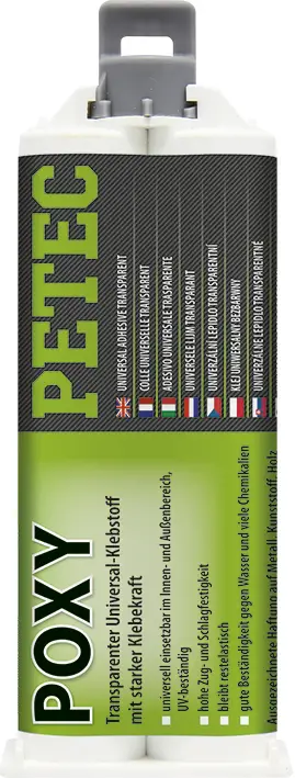 Schnäppchen Petec Epoxy-Klebstoff Poxy transparenter 2K Universal-Klebstoff 50ml 98050