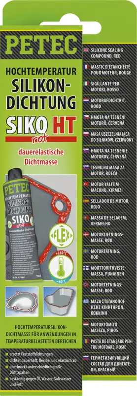 Garantierte Lieferung Petec Hochtemperatur-Silikondichtung Siko rot 70ml 97880