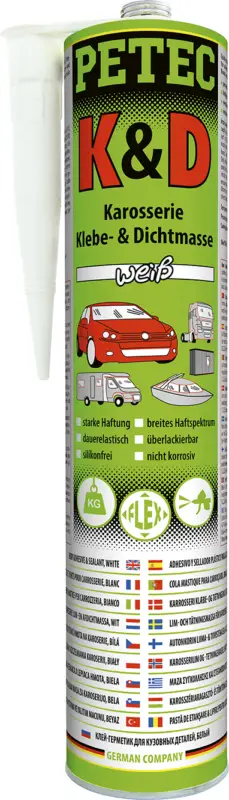 Petec K&D Klebemasse Dichtmasse Karosserie Kleber weiß Kartusche 310ml 94530 Begrenztes Angebot