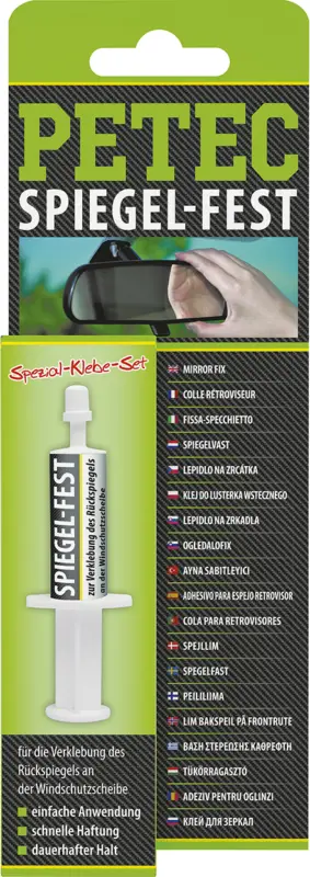 Schneller Versand Petec Spiegel-Fest Spezial Kleber Klebe für Rückspiegel Innenspiegel 1g 93800