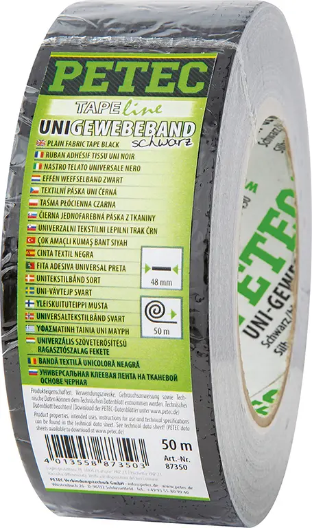 Petec Gewebeband schwarz 48mm X 50m Panzerband 87350 Preisreduziert