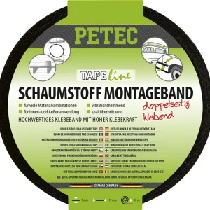 Petec Montageband Schaumstoff schwarz doppelseitig klebend SB-Karte 87200 Sichere Zahlung