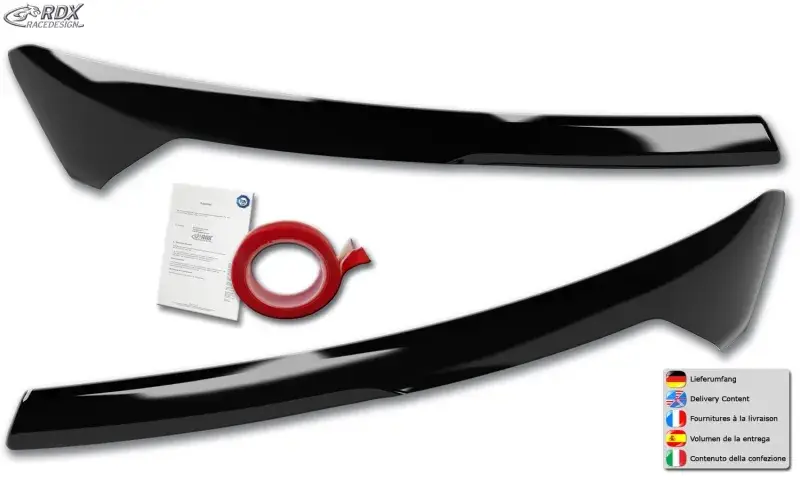 Rabatt RDX Scheinwerferblenden für FORD Transit Courier & Tourneo Courier (N1P / N3P | 2024+) schwarz glänzend Böser Blick