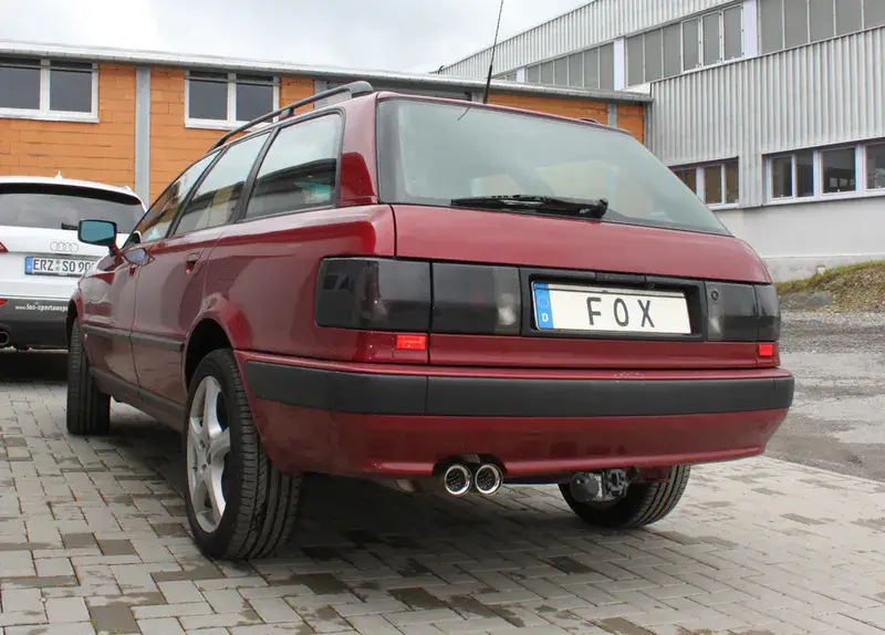 Zertifiziert Fox Audi 80 Typ B4 quattro Endschalldämpfer - 2x76 Typ 11