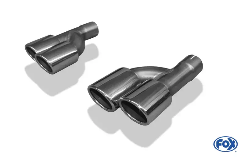 Fox Audi A4 B7 3,0l TDI Endrohrpaar zum Aufstecken - 2x88x74 Typ 32 rechts/links Länge: 280mm, Anschluss 56mm innen Preisknaller