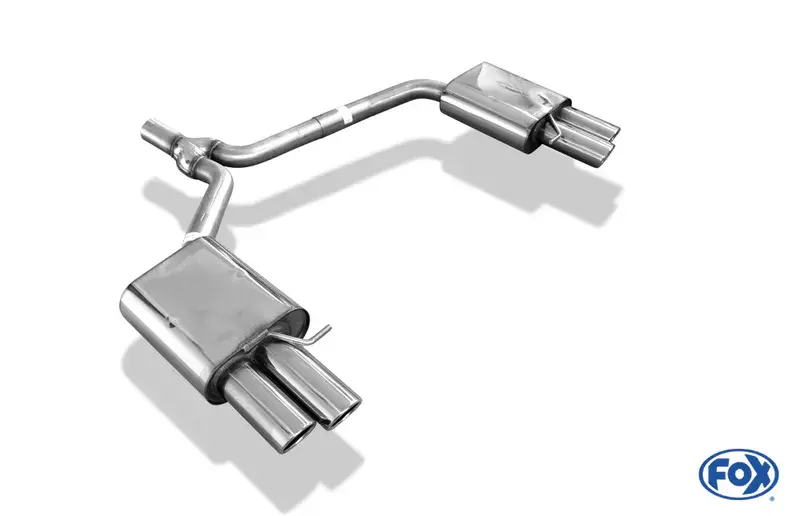 Fox Audi A4 B8 Limousine/ Avant + S-Line Endschalldämpfer rechts/links zweiflutig inkl. Y-Adapterrohr Ø55mm innen - 2x80 Typ 17 rechts/links Solange Der Vorrat Reicht