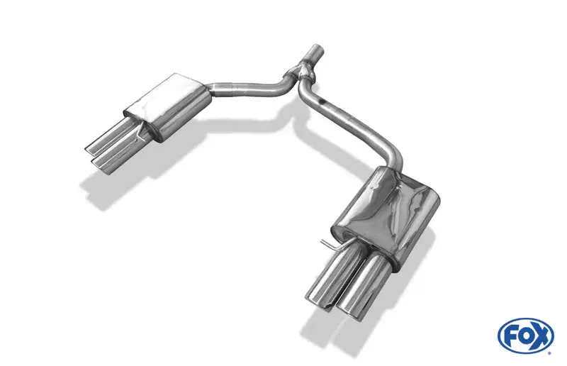Jetzt Bestellen Fox Audi A4 B8 Limousine/ Avant + S-Line Endschalldämpfer rechts/links zweiflutig inkl. Y-Adapterrohr Ø65mm innen - 2x90 Typ 17 rechts/links