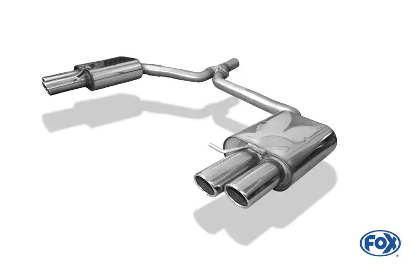 Fox Audi A5 8T Coupe + S-Line Endschalldämpfer rechts/links zweiflutig inkl. Y-Adapterrohr Ø65mm innen - 2x88x74 Typ 32 rechts/links Knallerangebot