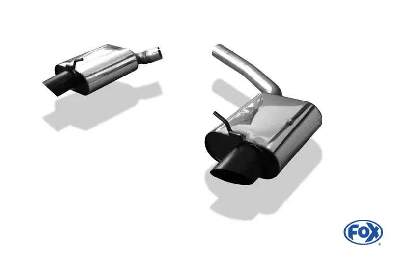 Fox Audi A5 8T Coupe - RS5-Optik Endschalldämpfer rechts/links mit Y-Adapter 65mm innen - 115x85 Typ 30 rechts/links schwarz Rabatt