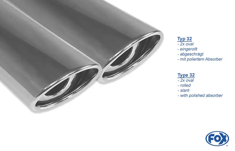 Fox BMW E60/E61 535d Endschalldämpfer - 2x88x74 Typ 33 Saisonangebot